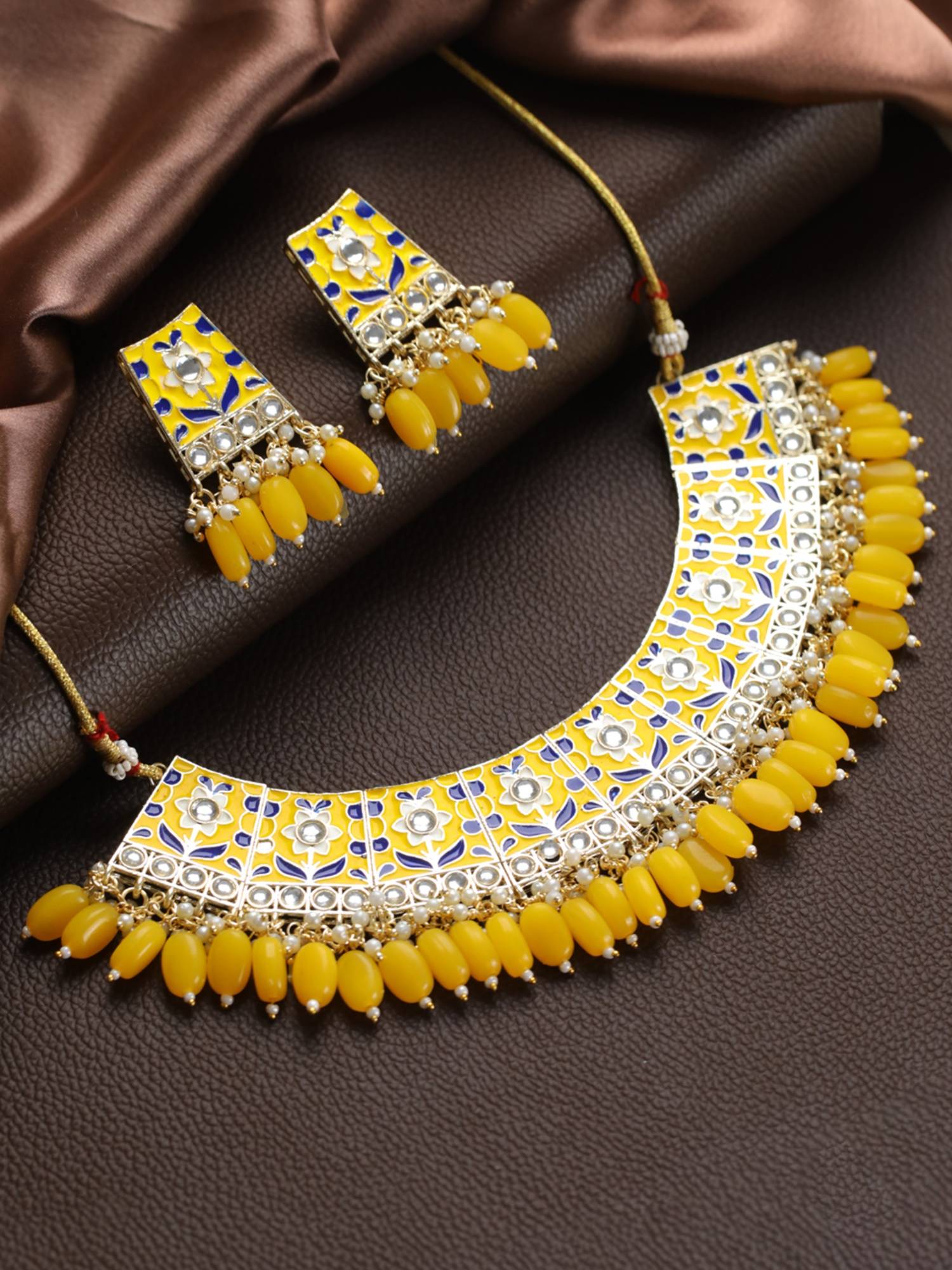 Jazz and Sizzle Meenakari Adjustable Jewellery Set For Women And Girls