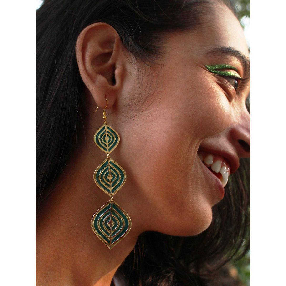 BeAbhika Aqua Ripple Resin Earrings