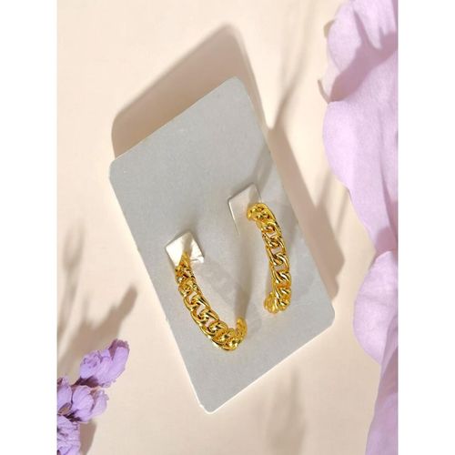 Buy Accessher Stunning Gold Plated Chain Design Semi Circle Hoop