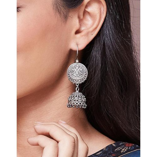 Fabindia Metal Jhumka Earrings Silver