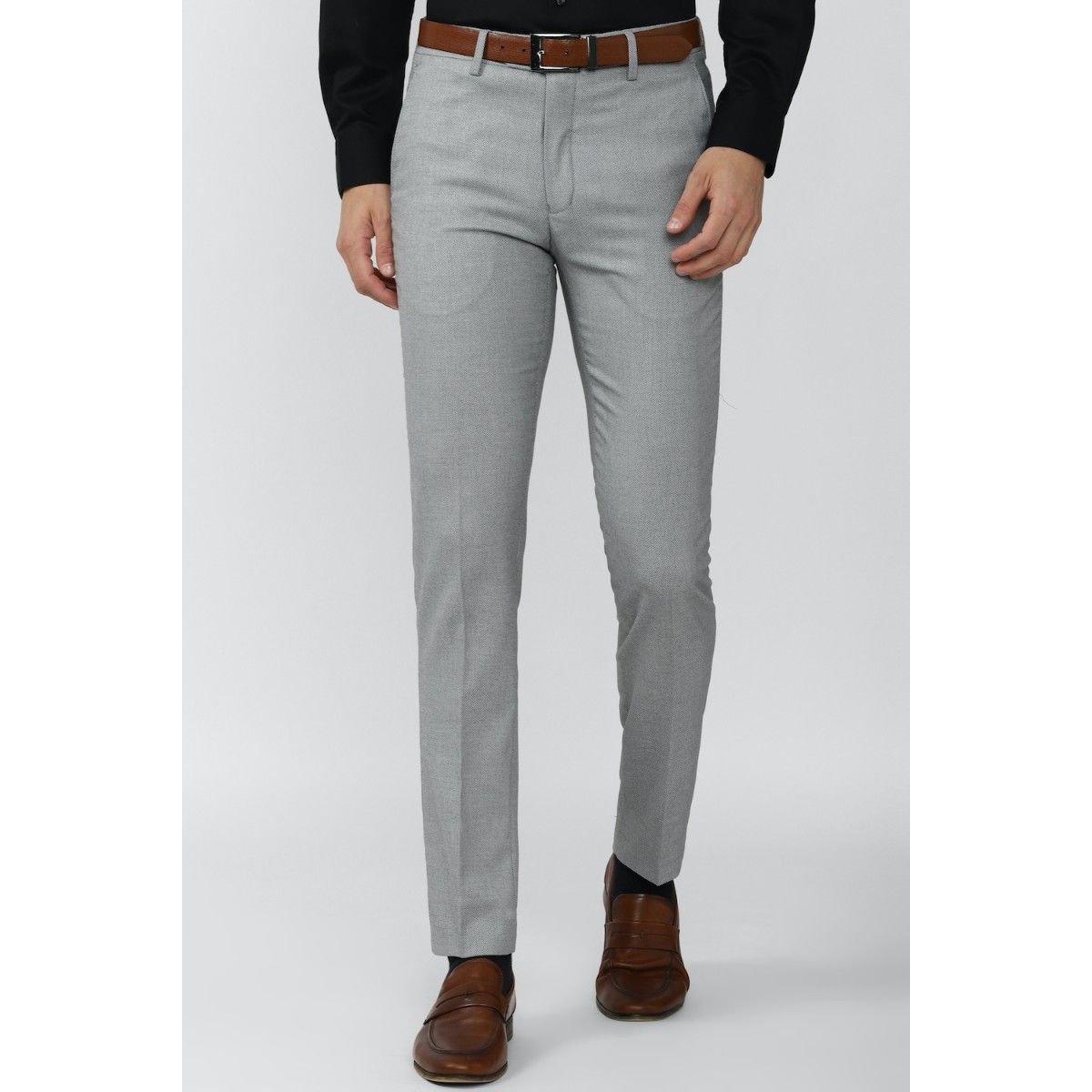 Buy online Charcoal-grey Textured Formal Trouser from Bottom Wear for Men  by Villain for ₹679 at 48% off | 2024 Limeroad.com