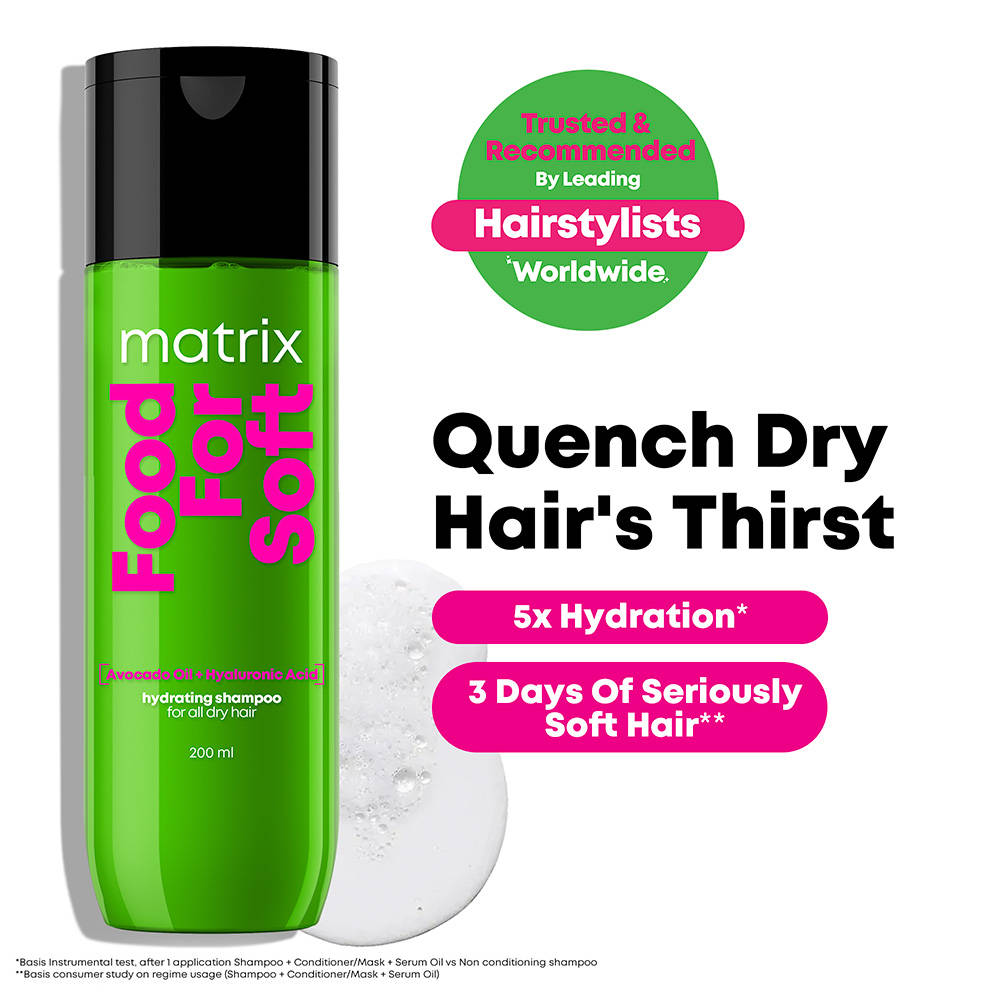 Matrix Professional Food For Soft Hydrating Shampoo for Dry Hair with Hyaluronic Acid & Avocado Oil