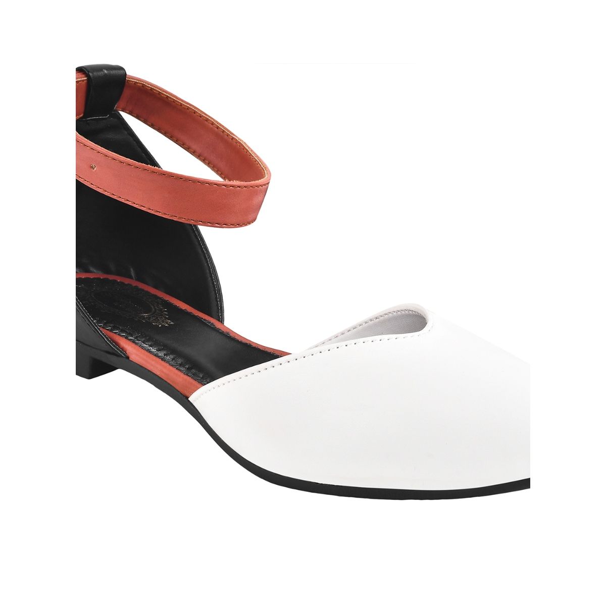 Buy Shoetopia Women Stylish Ankle Strap White Flat Mules Online