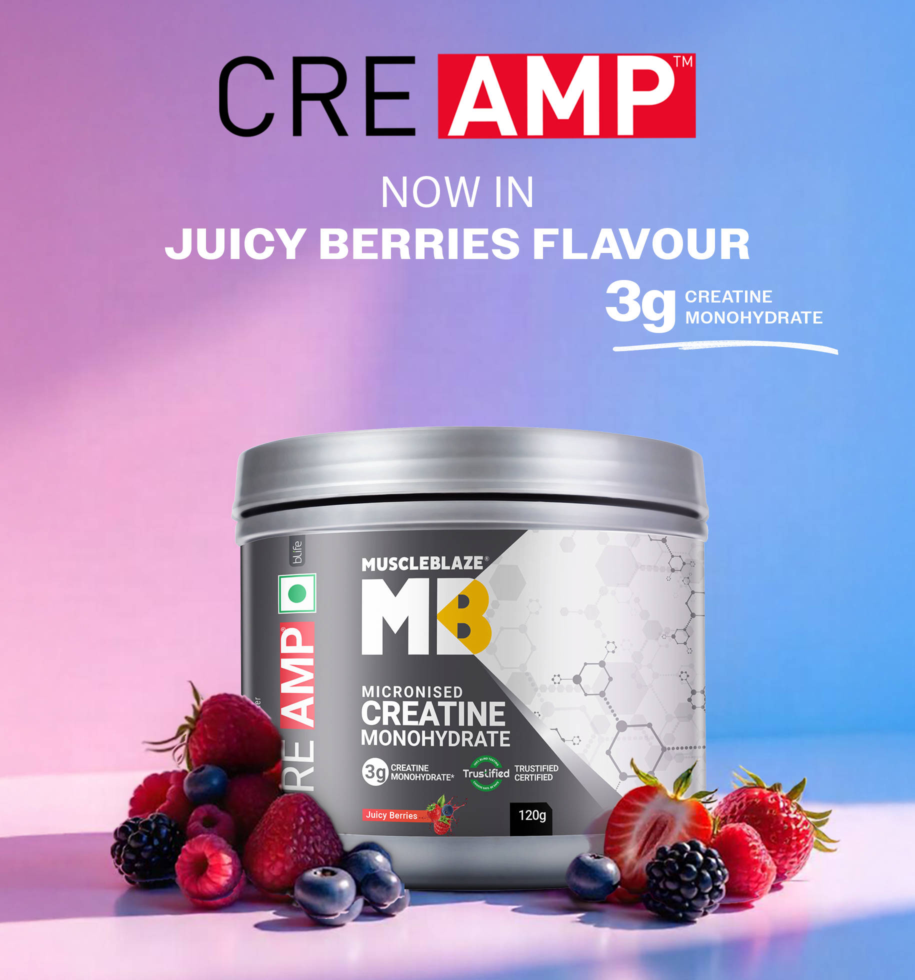 Buy MuscleBlaze Micronised Creatine Monohydrate Creamp Powder - Juicy ...