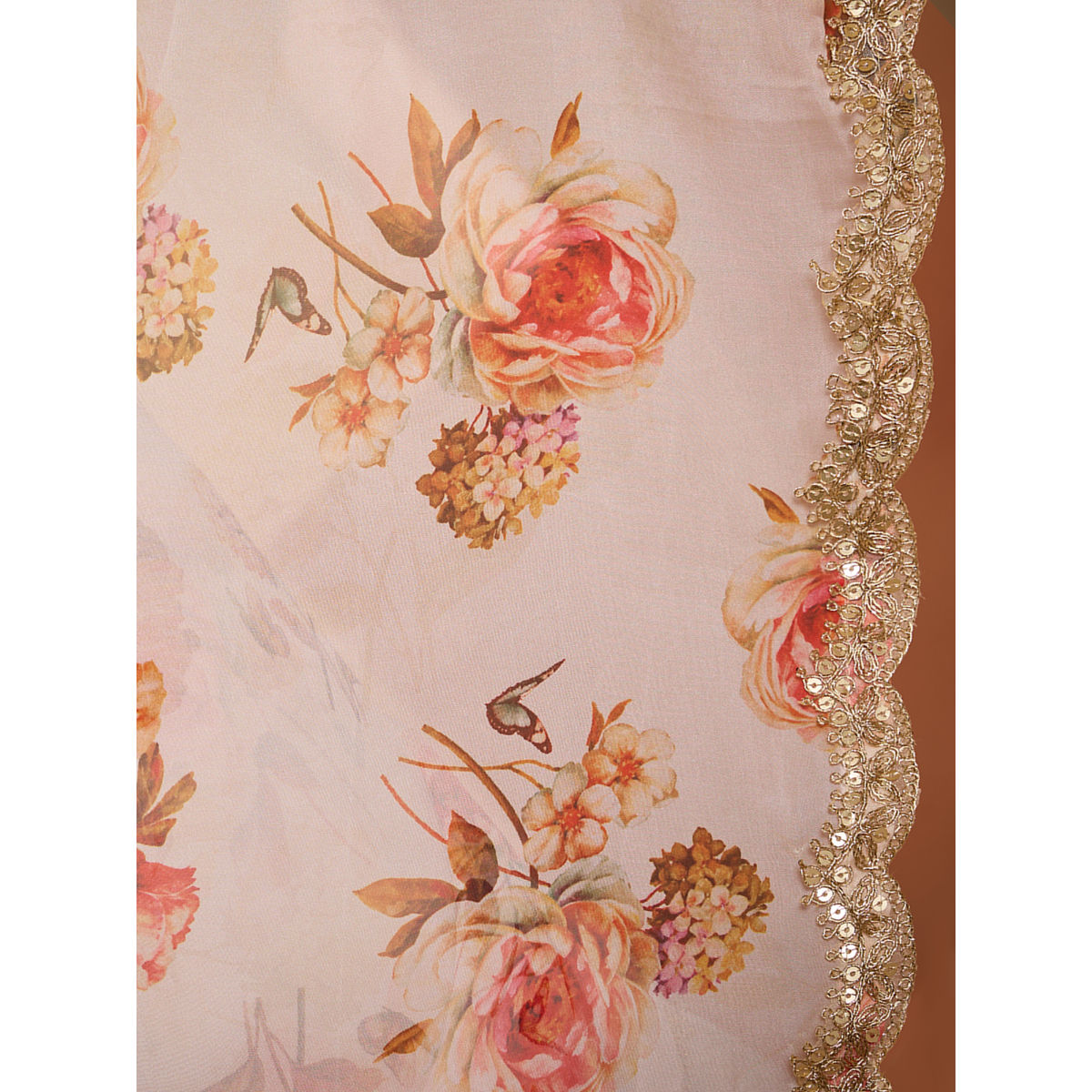 Printed Linen Saree : Vintage Garden Linen Saree – Ek Dori