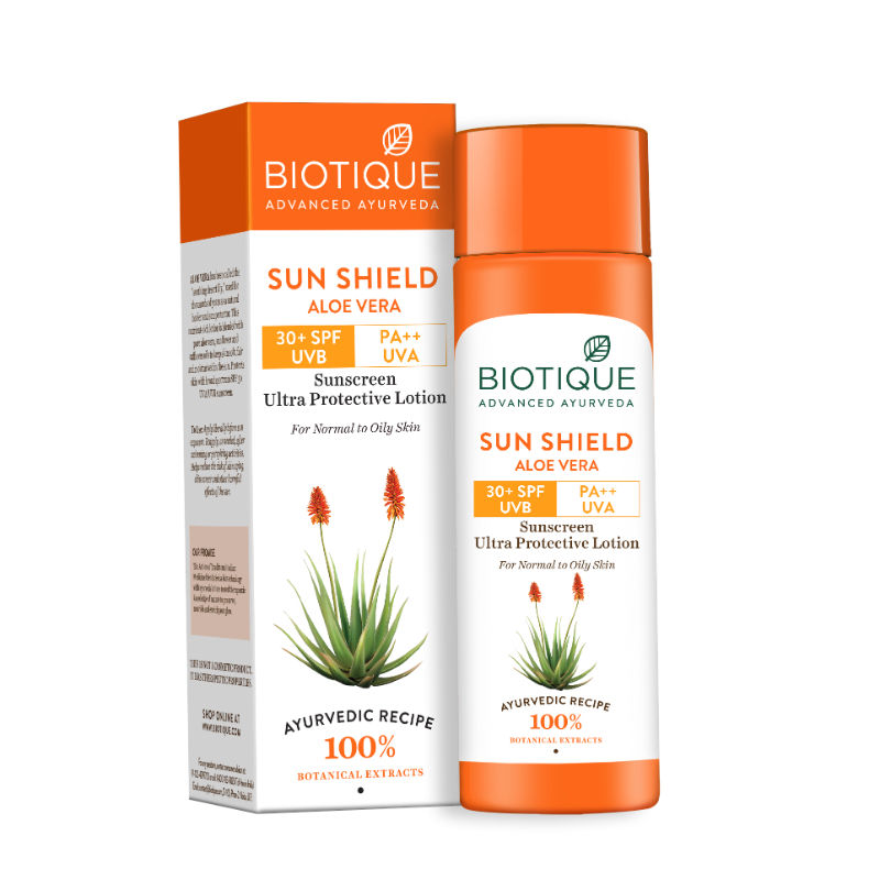 Biotique SUN SHIELD Aloe Vera Ultra Protective Lotion SPF 30+ Sunscreen