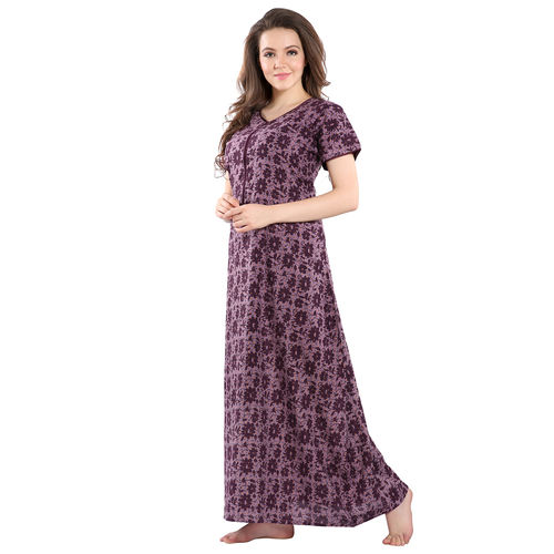 Purple/Orange Floral Cotton Slip Nightie