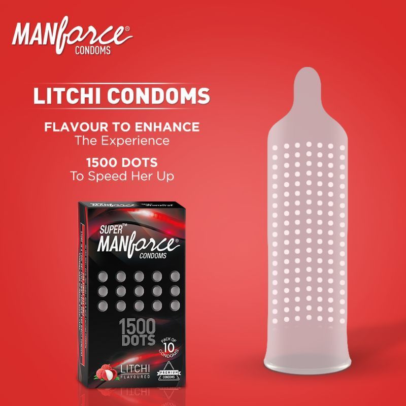 Manforce Strawberry Chocolate Extra Dotted Litchi Sunny Flavoured Condoms Combo Pack Pack 6461