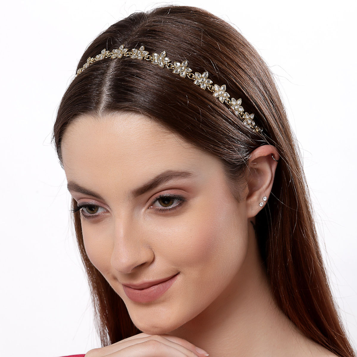 Copper  Brass Pearl Kundan Jewelry High Gold Polish Designer Kundan Hair  Accessories Pasa