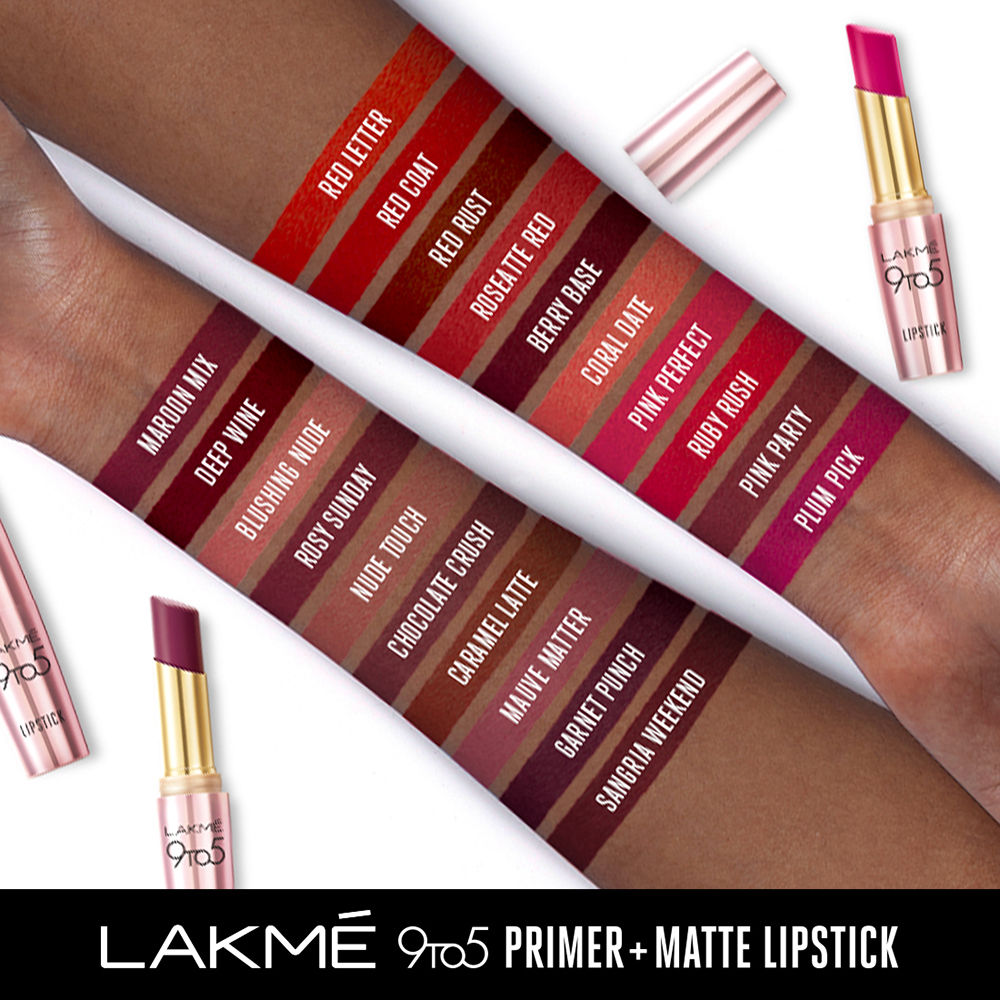 lakme 9 to 5 deep wine lipstick