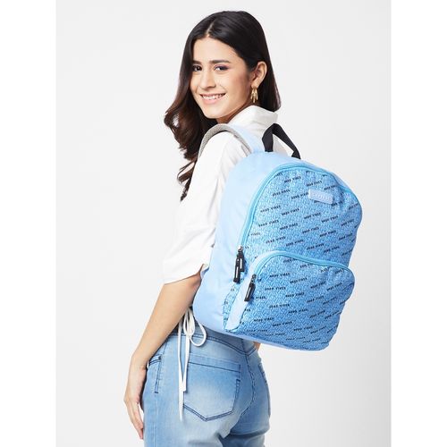 Buy Caprese Women Light Blue Zoe Backpack (L) Online
