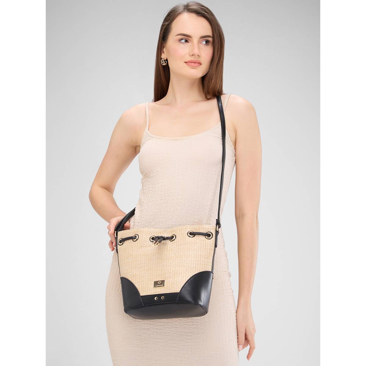 Caprese Women Black Georgia Sling Bag (M)