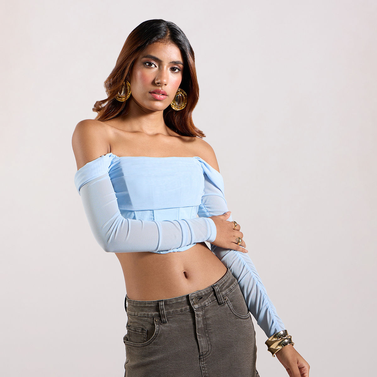 Off shoulder bodycon top best sale