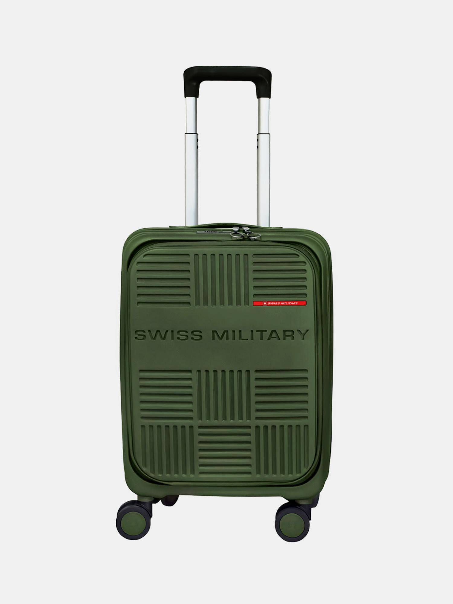 Swiss Military Unisex Spectra Hard 8 Wheel Spinner Trolley Bag - Olive