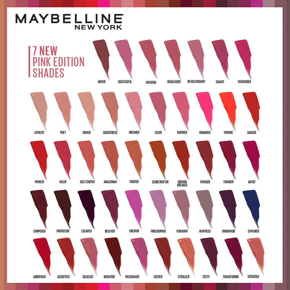 all shades of maybelline superstay matte ink