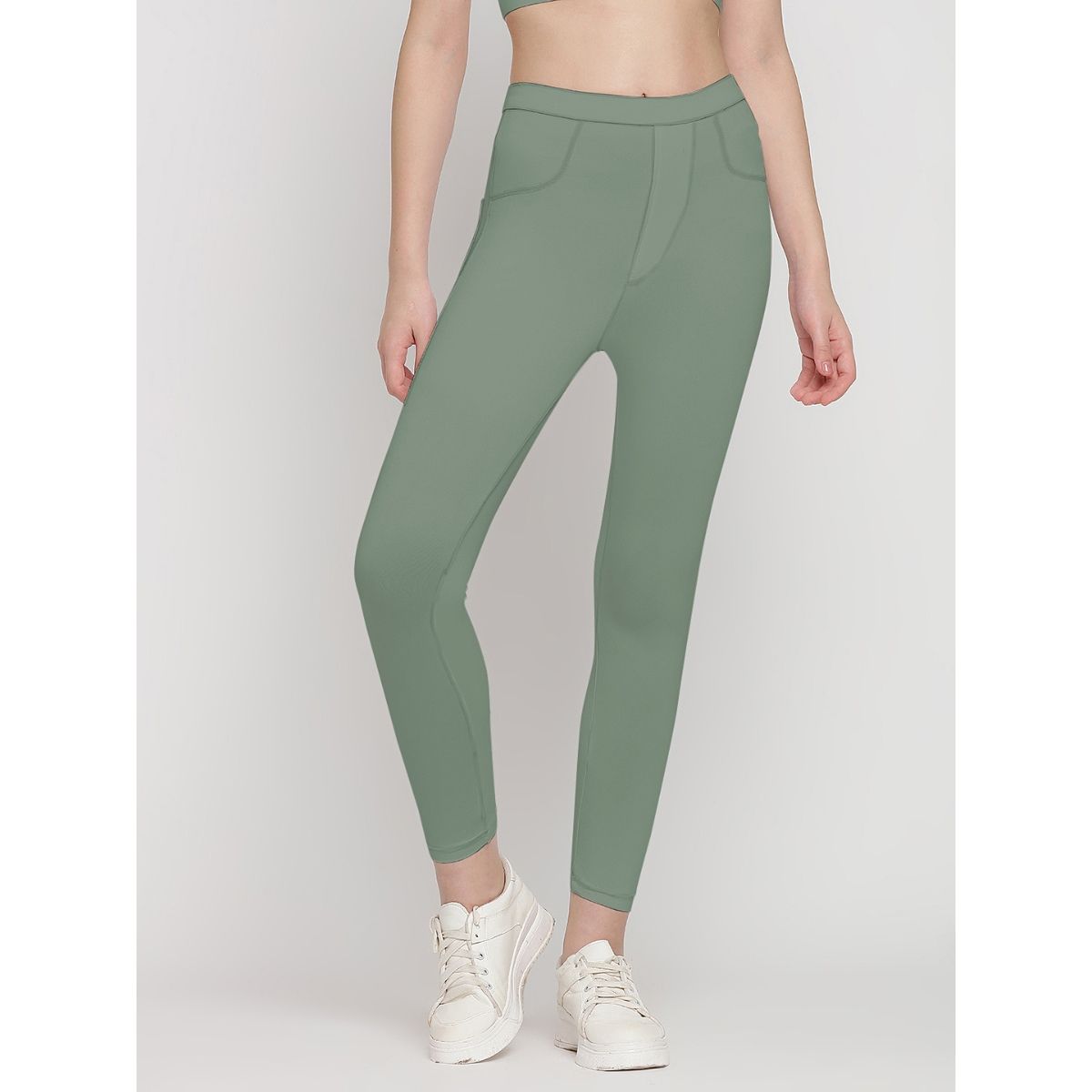 Buy Wear Jukebox Green Flex Fit Back Pocket Tights Online