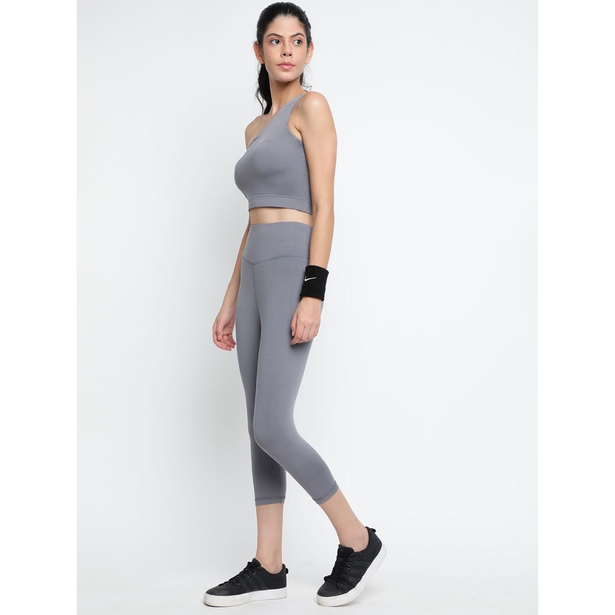 Wear Jukebox Grey Desire Sports Bra And Tights Set (Set of 2): Buy Wear ...