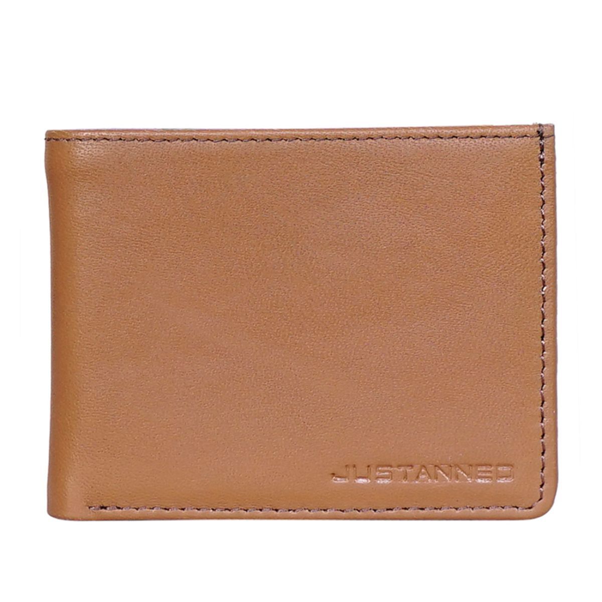 Justanned Smart Wallet In Tan Leather