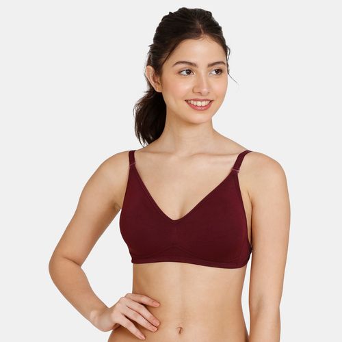 Buy Zivame Beautiful Basics Double Layered Non Wired 3-4th Coverage  Backless Bra Maroon (Set of 2) Online