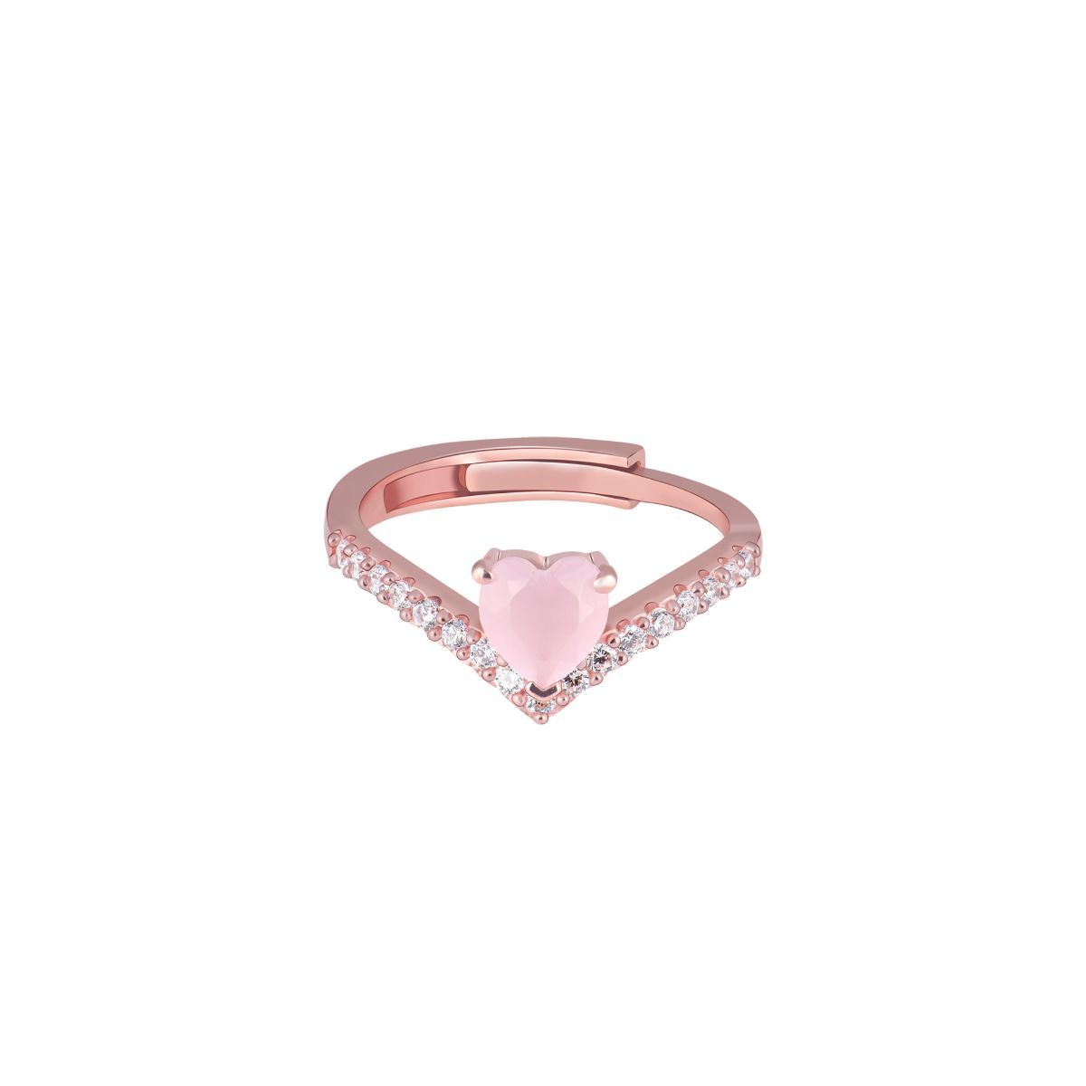 Penny Single Pink Heart Gold Ring
