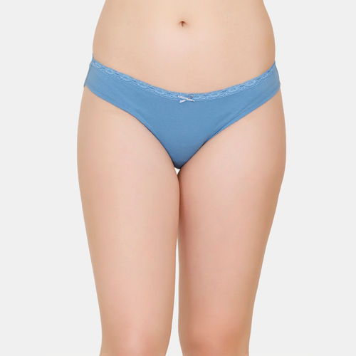 Buy Zivame Low Rise Cotton Gusset Bikini Panty - Blue Online