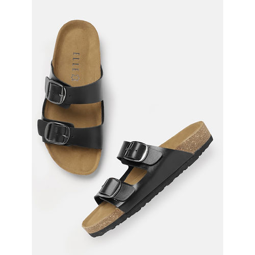 ELLE Black Women Buckle Sandals (EURO 37) - Main Image