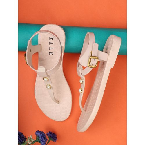 Buy ELLE Nude Women Buckle Flipflops online