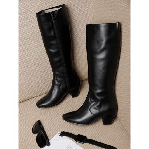 ELLE Black Women Zip Casual Boots (EURO 40)