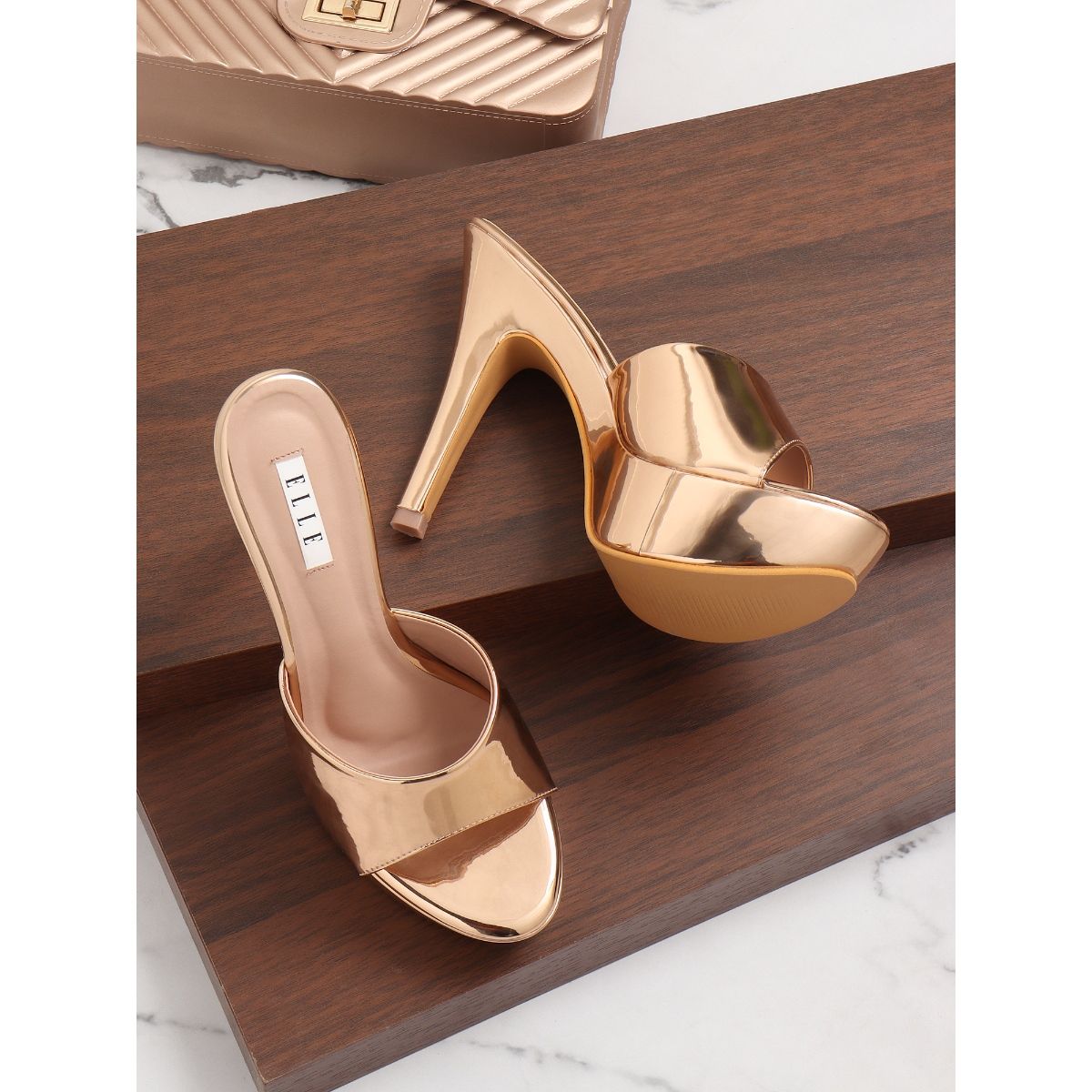 Rose gold hot sale mules heels