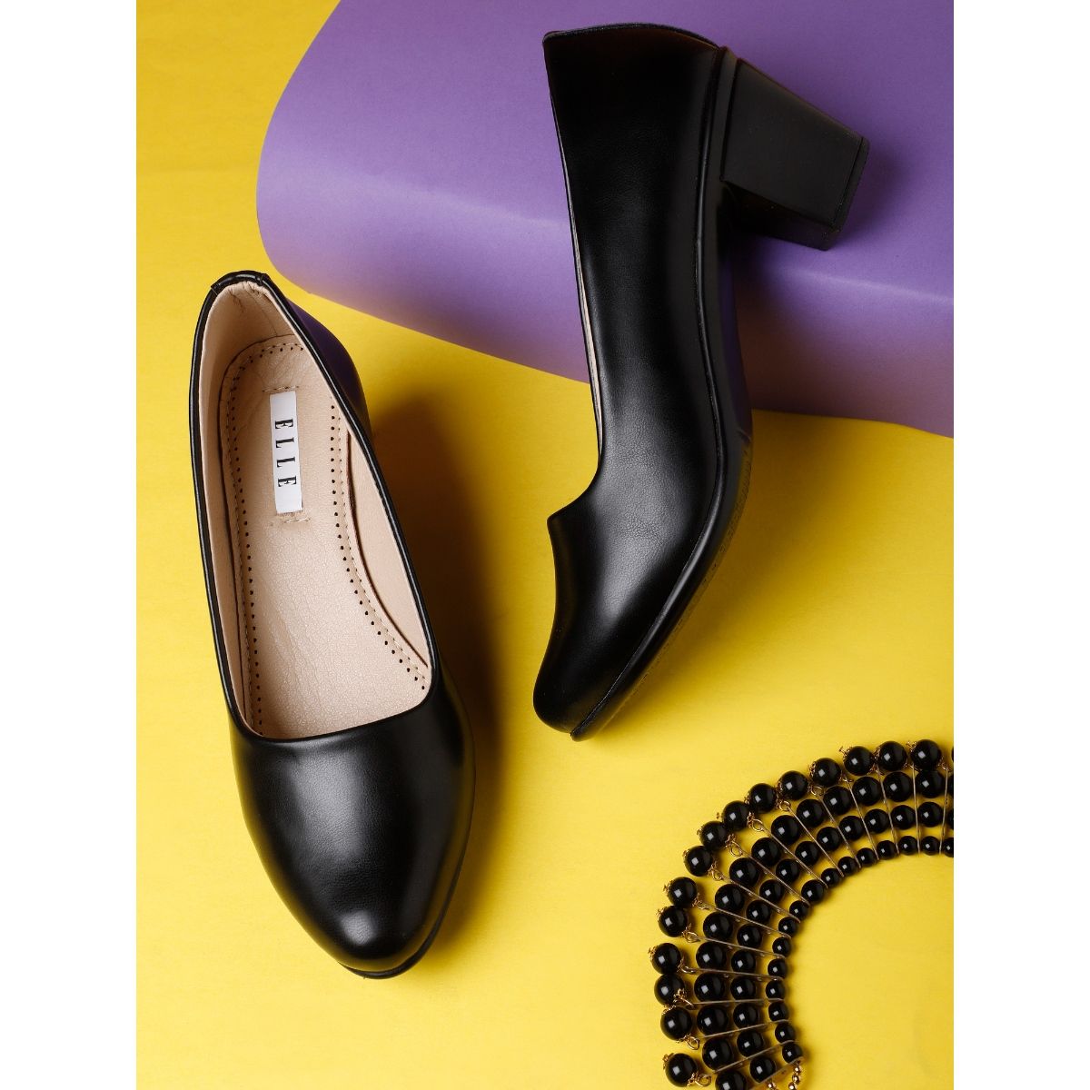 ELLE Black Women Slip On Pumps Buy ELLE Black Women Slip On Pumps