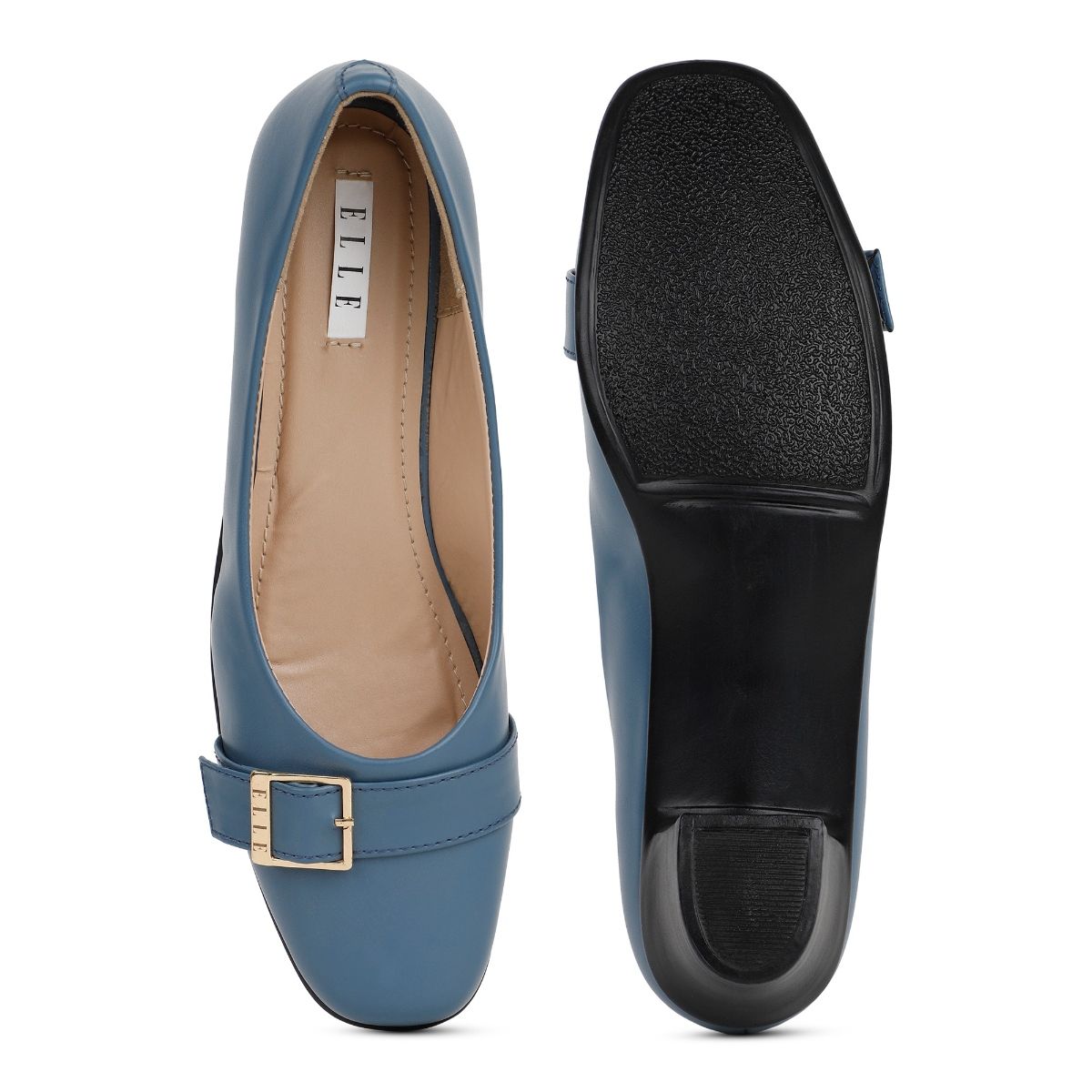 Nella Rivet Embellished Strap Cutout Pumps In Blue