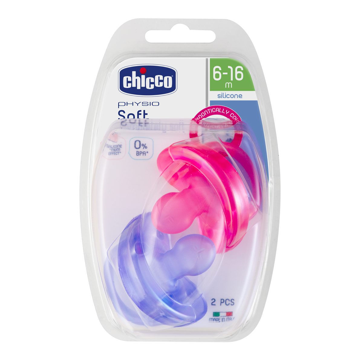 Chicco Soother Physio Soft Girl Sil 6-16M