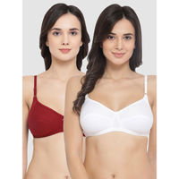 Buy Trylo Cathrina Women Cotton Non-wired Soft Full Cup Bra - Coral Online