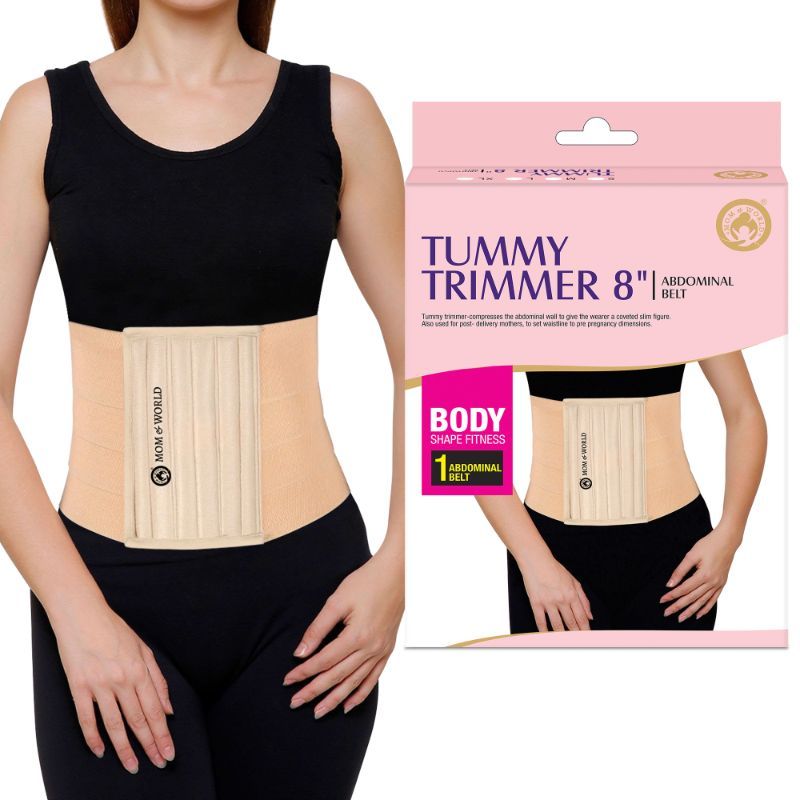 Mom & World Tummy Trimmer 8 Abdominal Belt, Body Shaper Belt, Brown Colour  Belt - Small