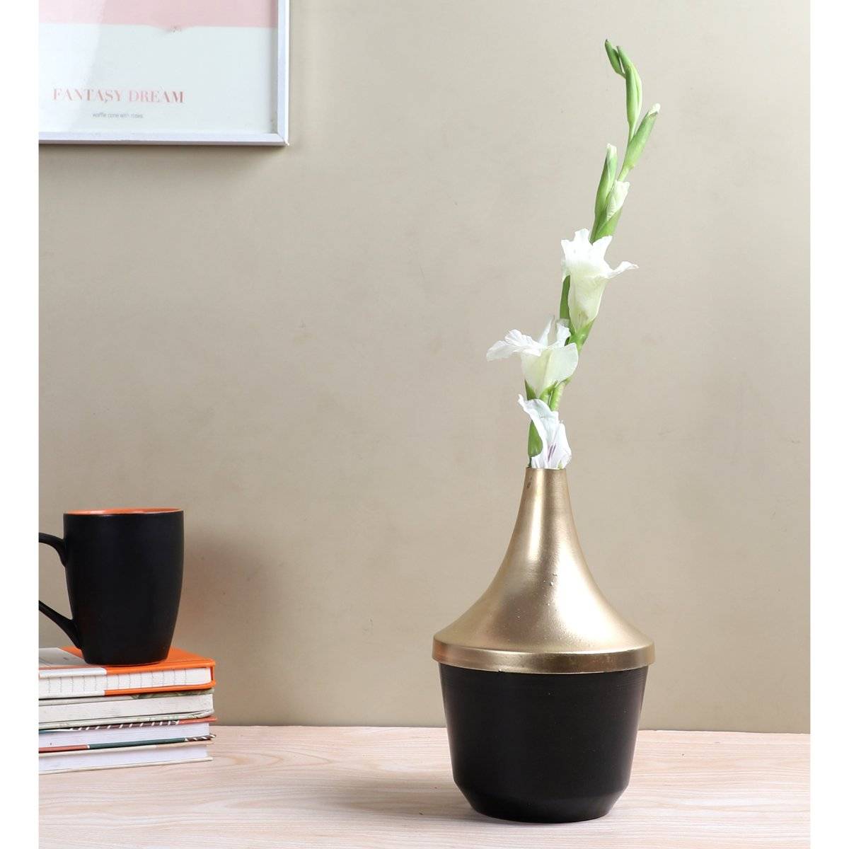 Amaya Decors Black & Gold Wine Flower Pot