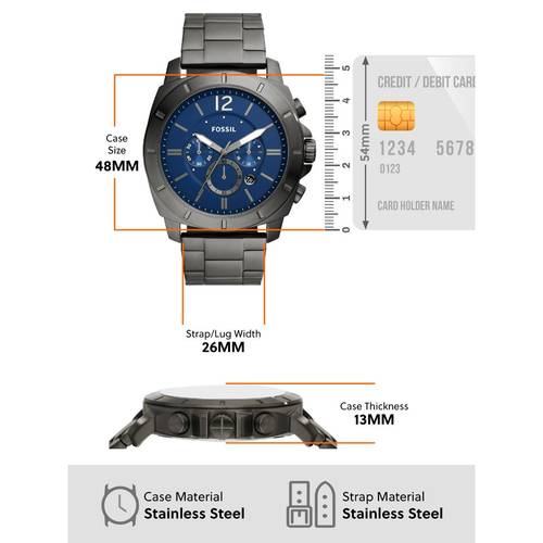 Buy Fossil Privateer Grey Watch BQ2758 (M) Online