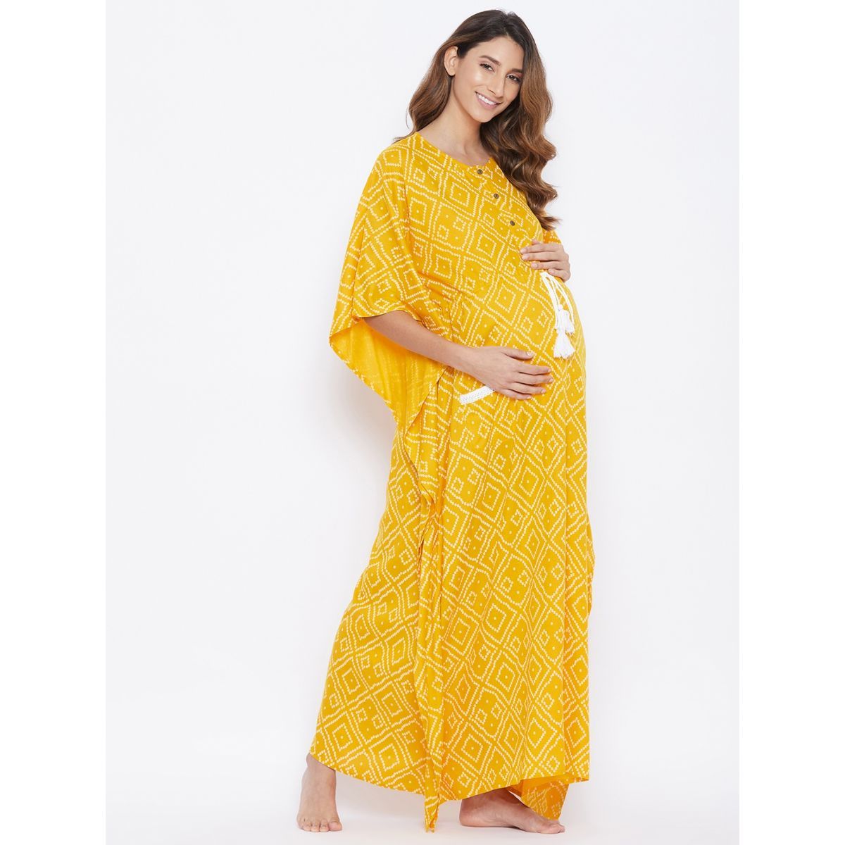 Buy The Kaftan Company Patterned Bandhani Print Maternity Kaftan
