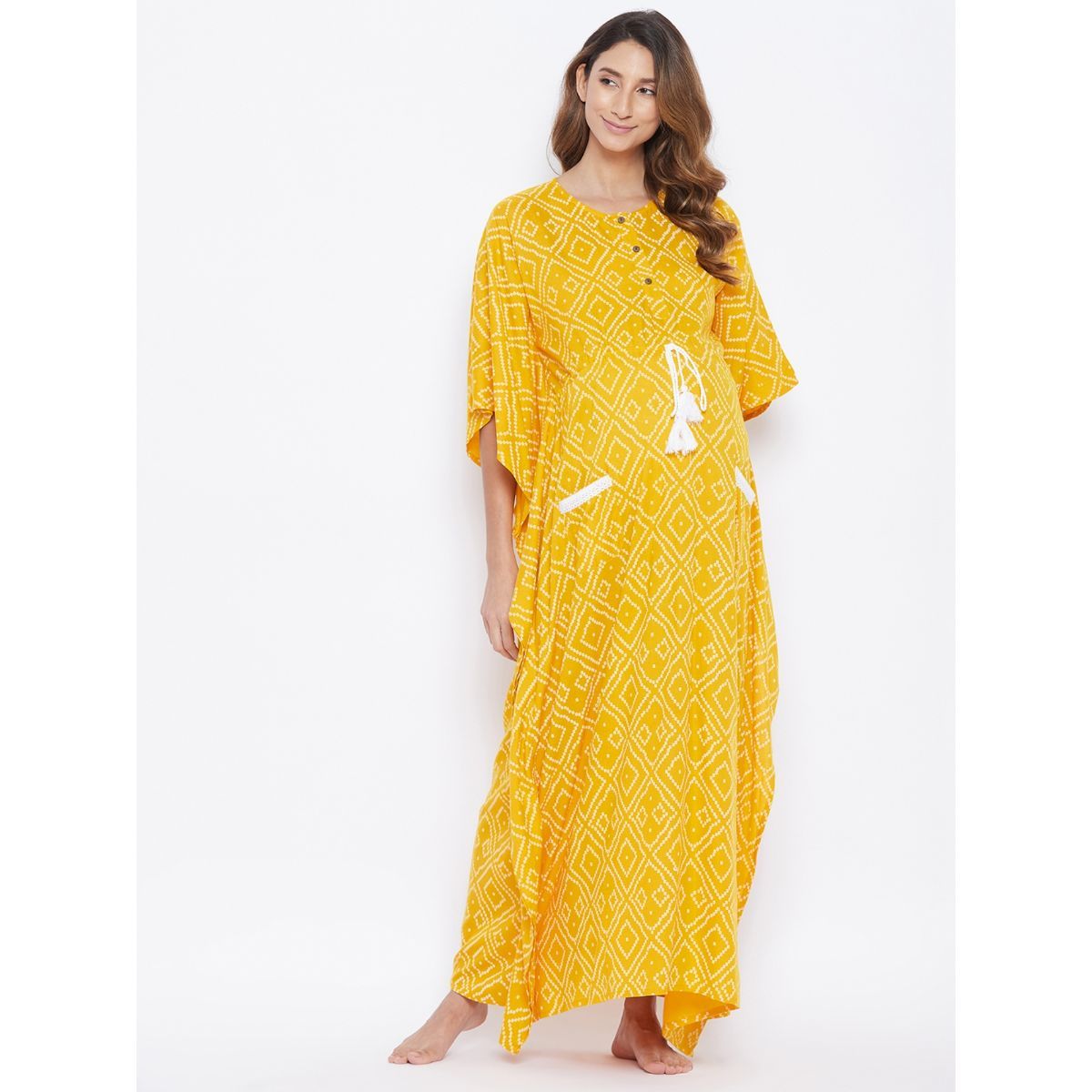 Buy The Kaftan Company Patterned Bandhani Print Maternity Kaftan