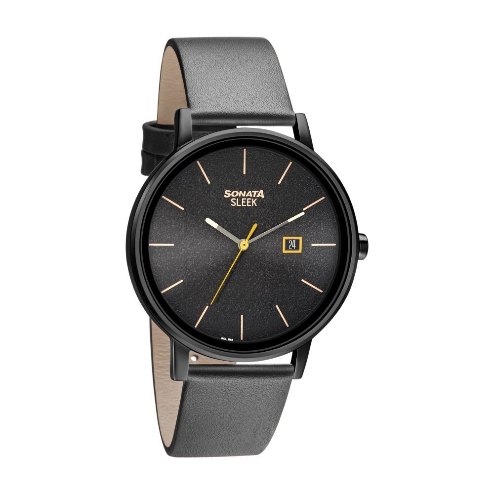 Buy Sonata Sleek 7131nl04 Black Dial Analog Watch For Men Online