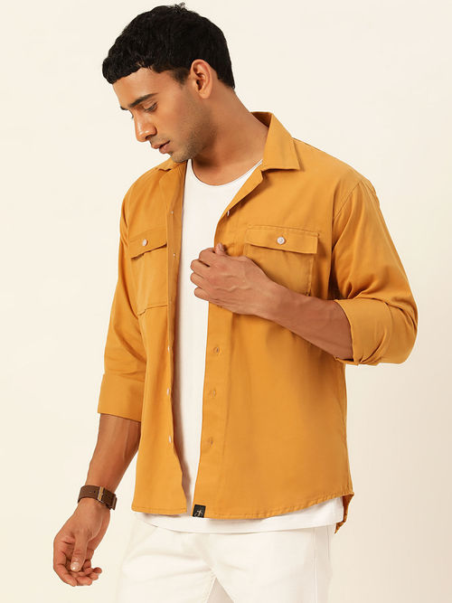 Buttoned Overshirt Yellow Over Shirt Buy JAVINISHKA Premium