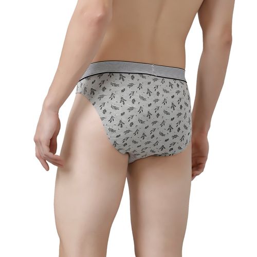 Buy CP BRO Printed Briefs with Exposed Waistband Value - Grey