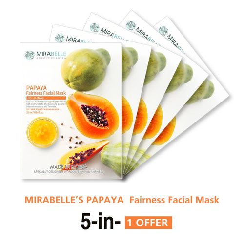 Download Mirabelle Korea Papaya Facial Mask Pack Of 5 Buy Mirabelle Korea Papaya Facial Mask Pack Of 5 Online At Best Price In India Nykaa PSD Mockup Templates