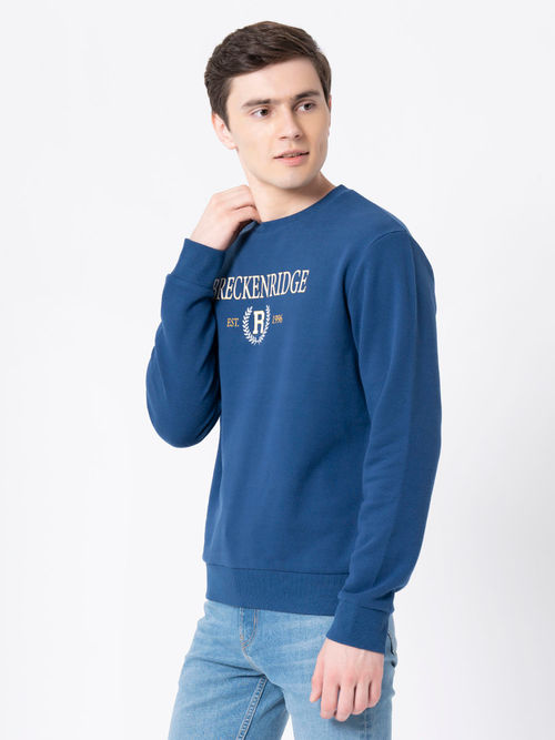 RedTape Men's Navy Blue Graphic Print Sweatshirt