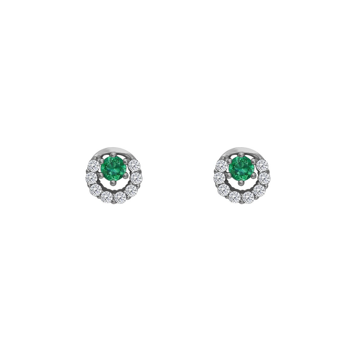 Buy Giva 925 Sterling Silver Emerald Green Halo Stud Earring For Women ...