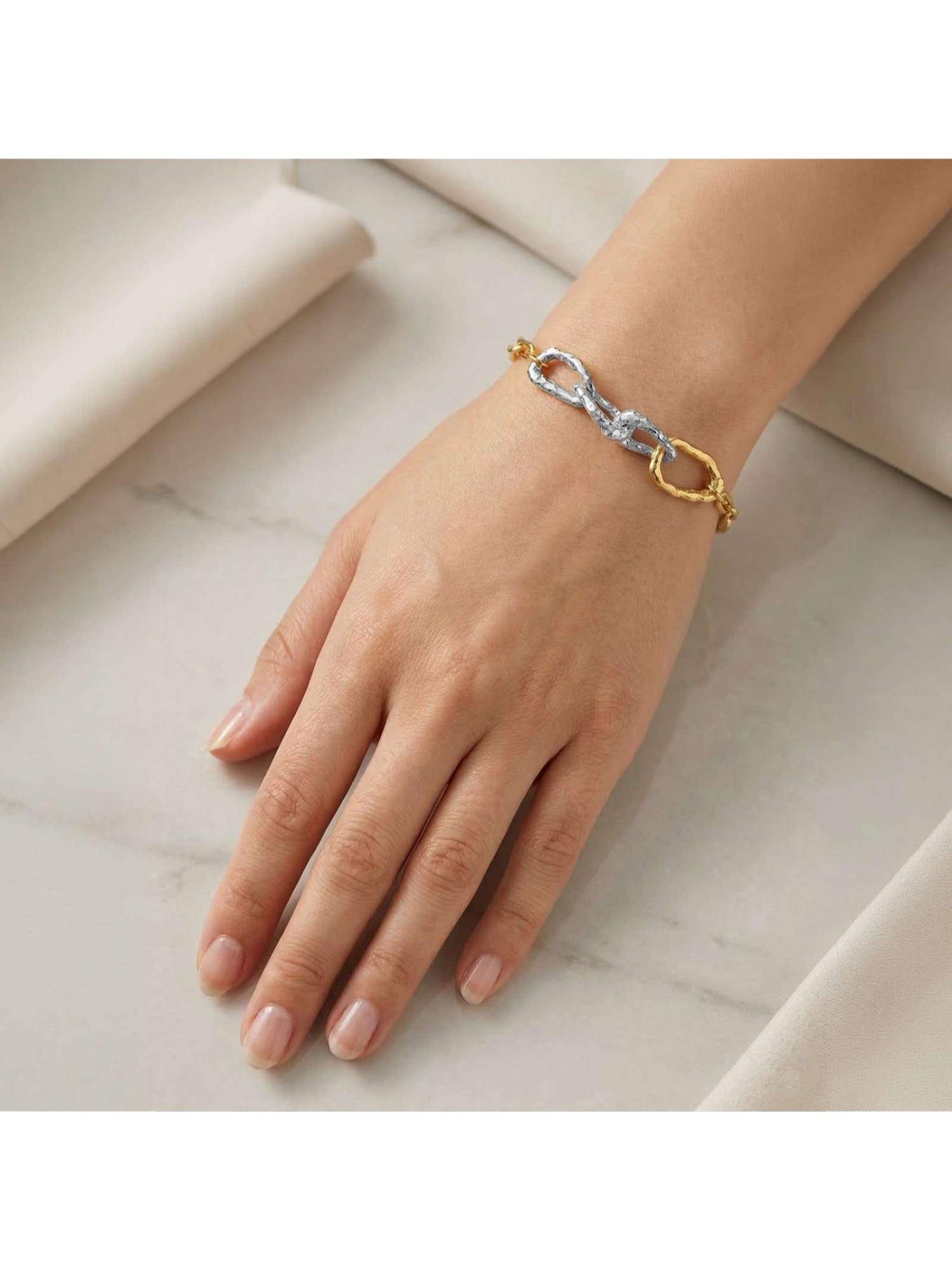 Nishani Women Sterling Silver Dual-Tone Bracelet