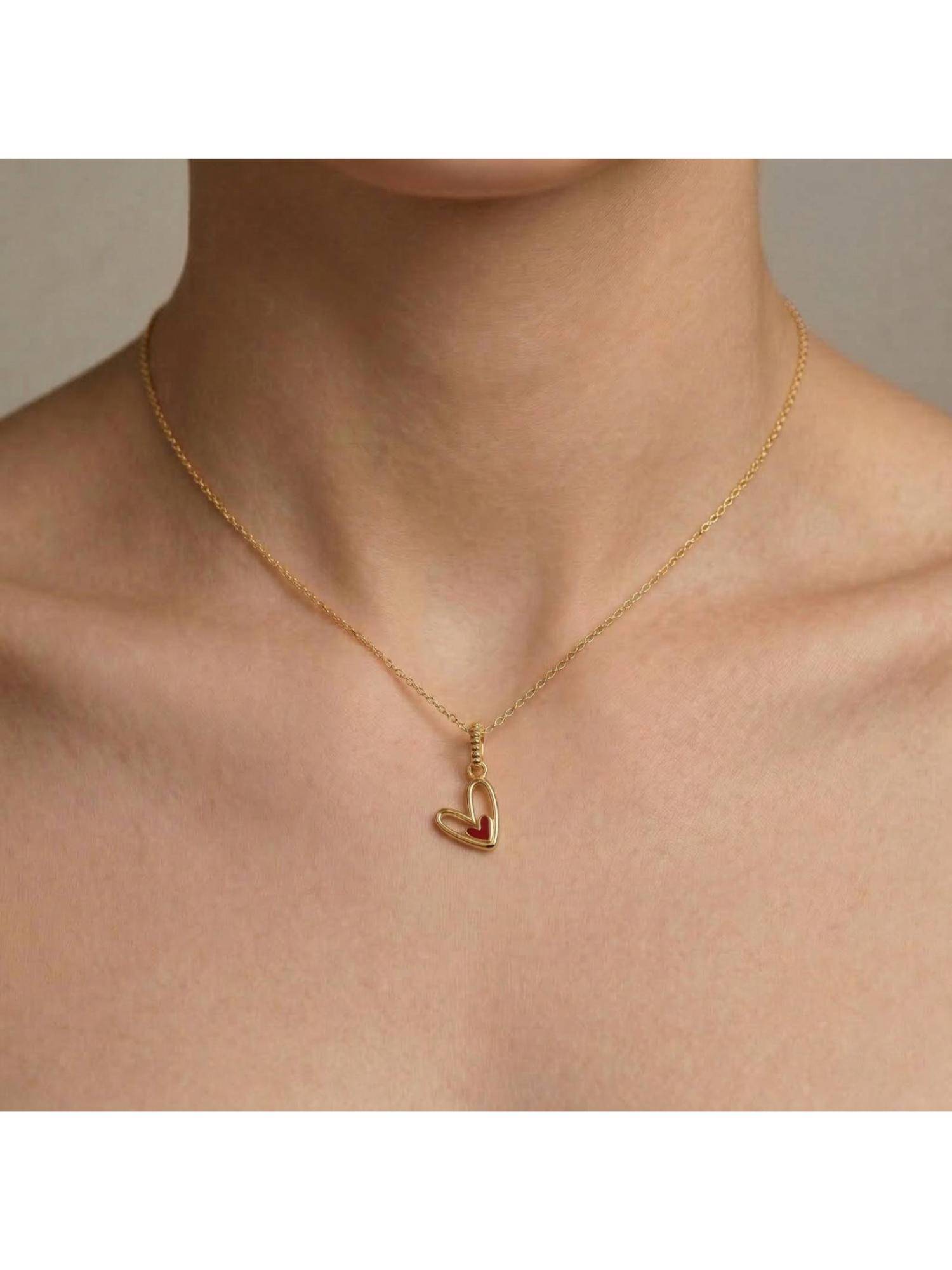 Nishani Women Sterling Silver Double Heart Pendant