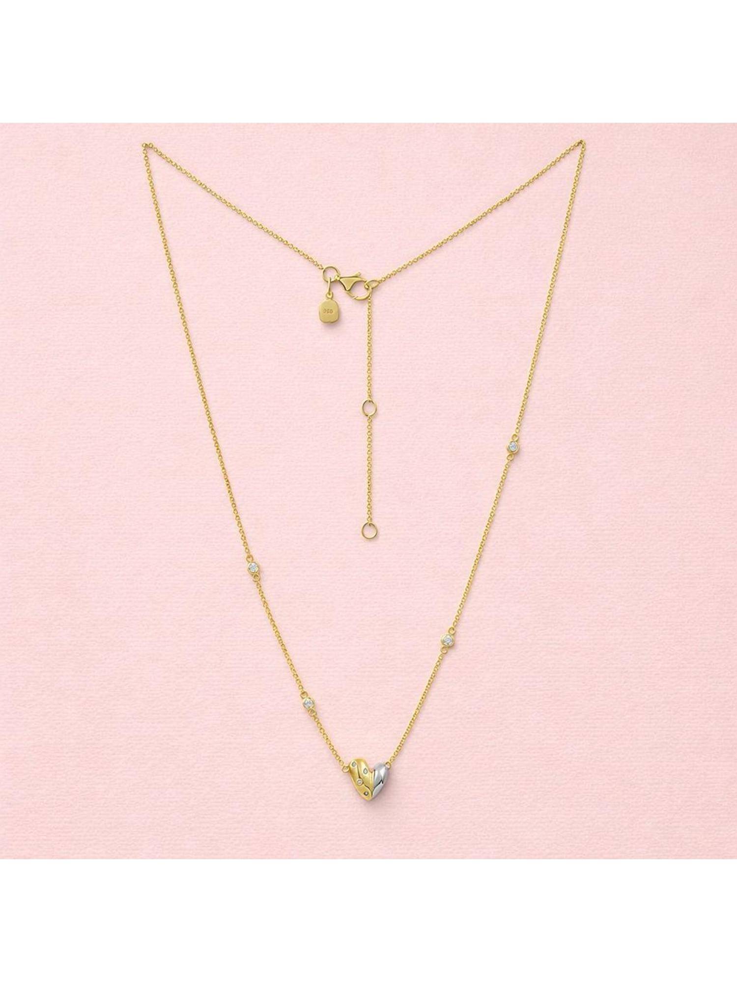 Nishani Women Sterling Silver Dual-Tone Organic Heart Necklace