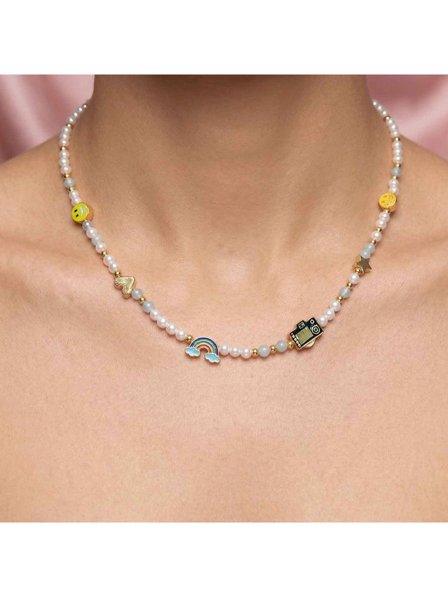 Nishani Women Sterling Silver Sunshine Beaded Necklace