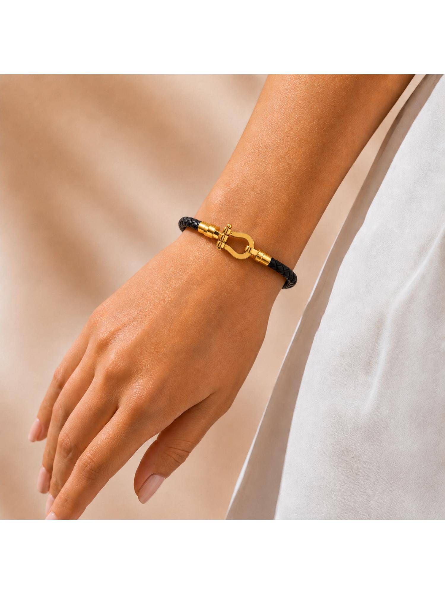 Salty Women Stainless Steel Black Statement Bracelet