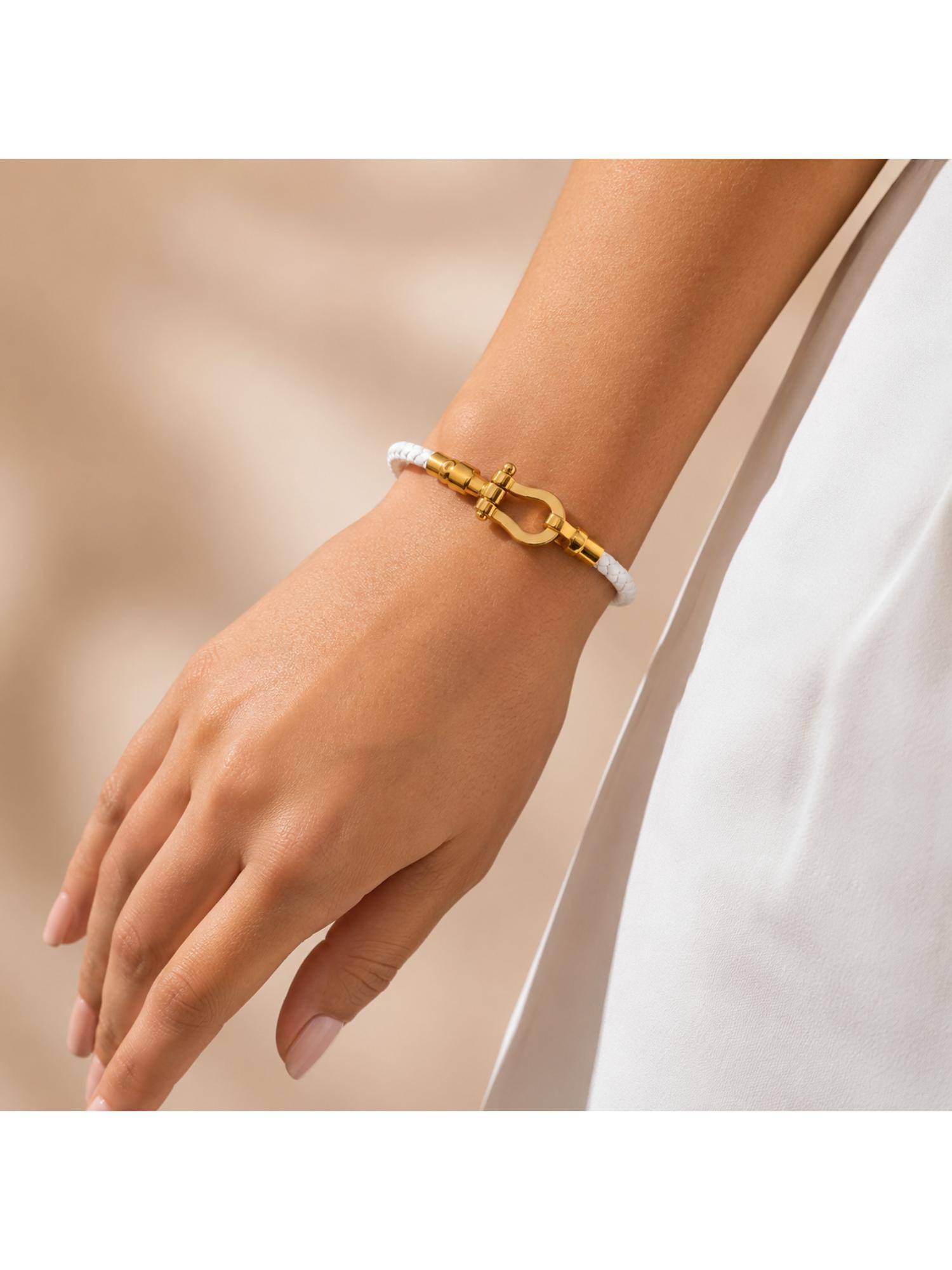 Salty Women Stainless Steel White Statement Bracelet